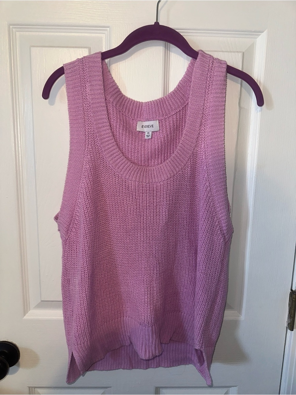 Evereve Lavender Pink Knit Tank Top - Sleeveless Scoop Neck